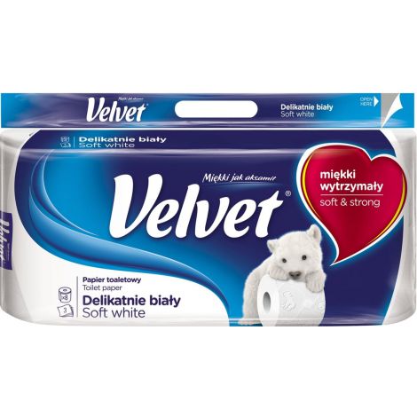 Papier toaletowy Velvet Soft White, 8szt